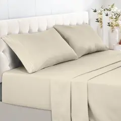 TIENDA EL GARAGE - Sabanas King color crema 1800 hilos