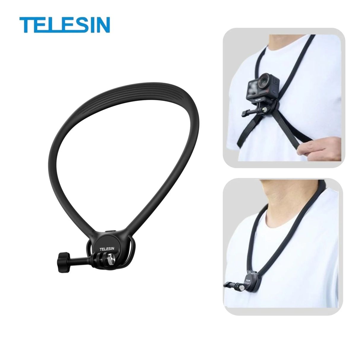 TELESIN - Soporte Cuello Magnetico para Cámaras Gopro u otras 2.0 - Telesin