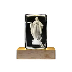 SOLEIO - Cristal 3d Decorativo Led Diseños De Chile Virgen María