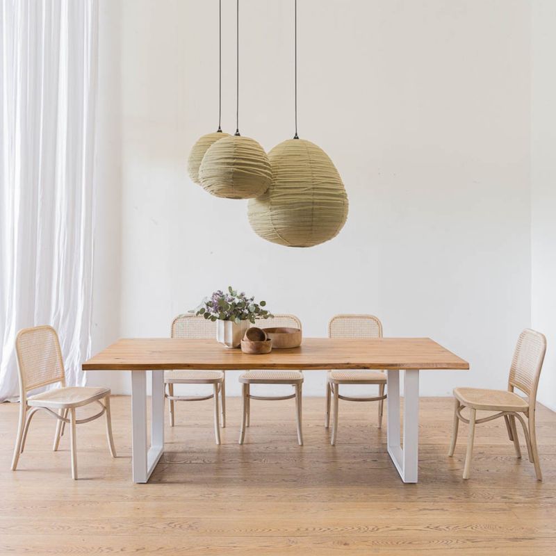 AMOBLE - Mesa De Comedor Montblanc Blanca Roble 220 Amoblé.