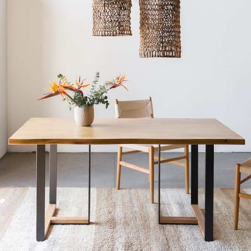 AMOBLE - Mesa De Comedor Litoria Roble 160 Amoblé