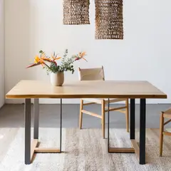 AMOBLE - Mesa De Comedor Litoria Roble 160 Amoblé