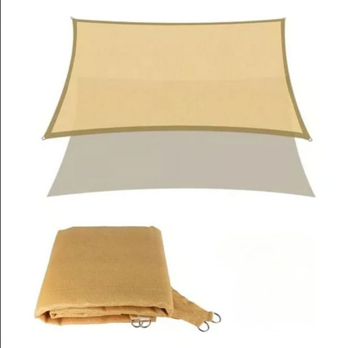 GENERICO - Toldo Sombreadora Malla Vela Cuadrada 5x5 Beige