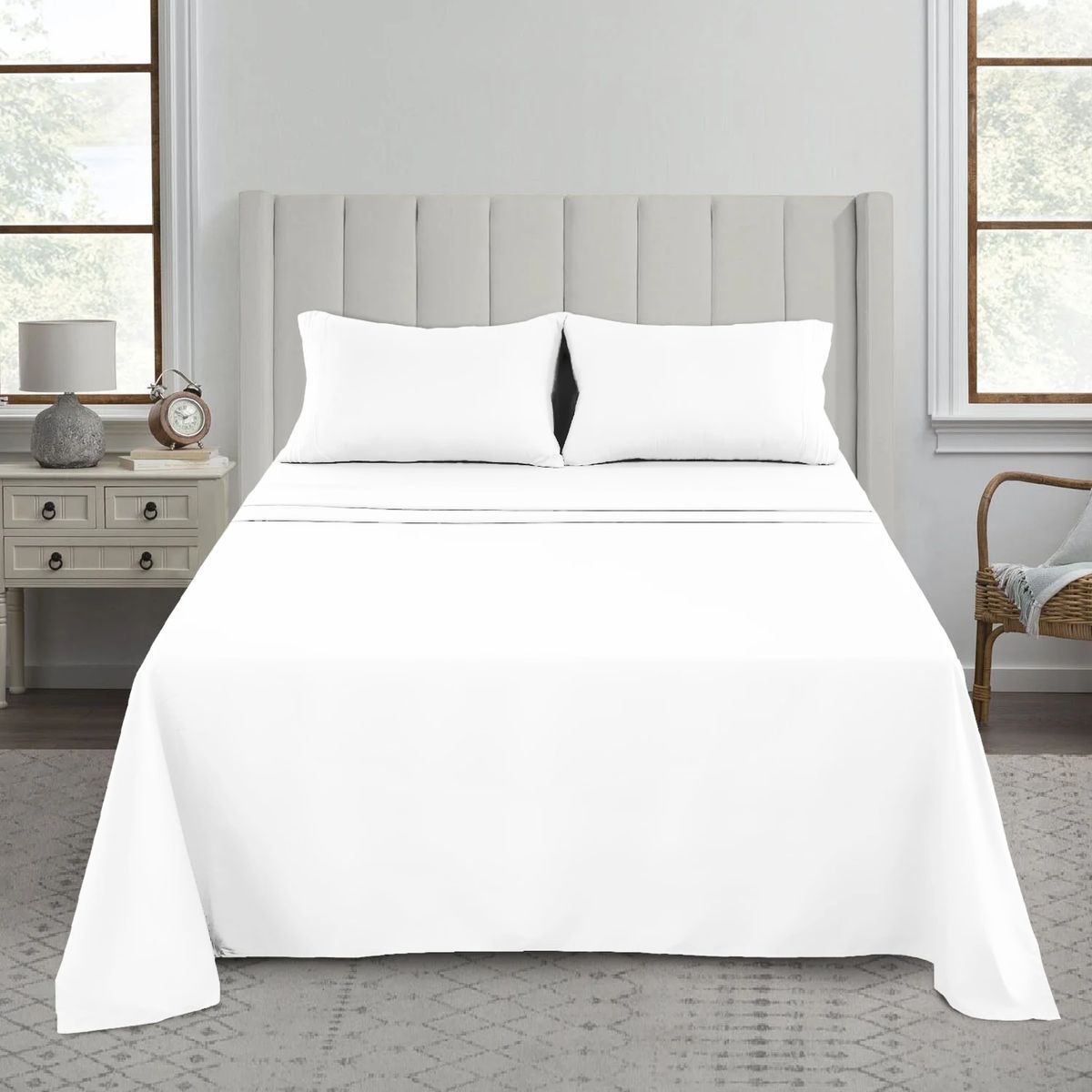 TIENDA EL GARAGE - Sabanas Blancas Plaza Super King Varios Tonos 1800 Hotel Luxury Ultra Soft