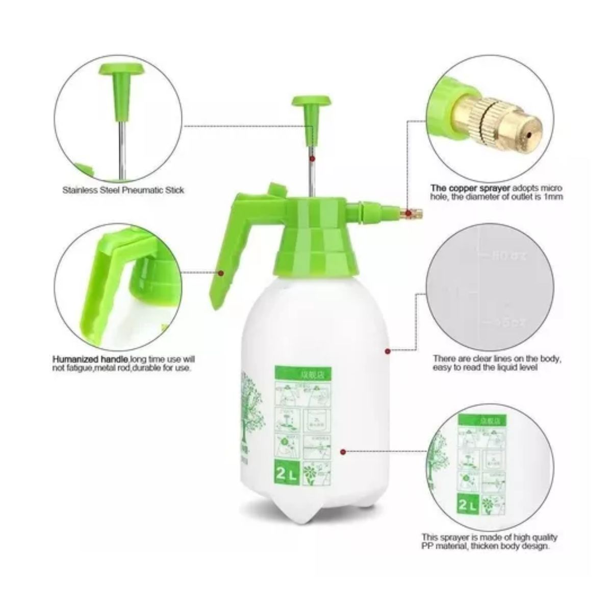 GENERICO - Rociador Pulverizador De Agua 2lts Fumigador Manual Jardin