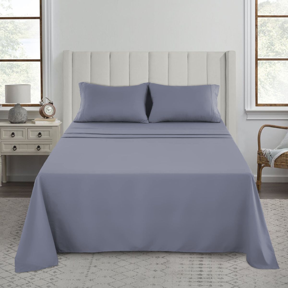 TIENDA EL GARAGE - Sabanas Gris Plaza Super King Varios Tonos 1800 Hotel Luxury Ultra Soft