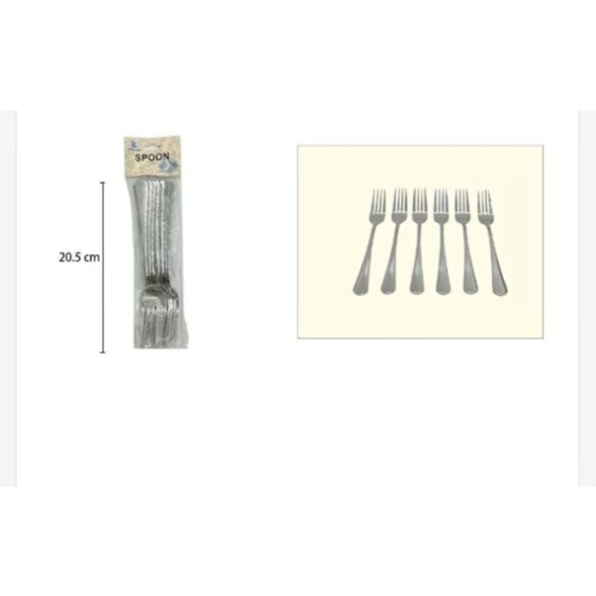 GENERICO - Tenedor De Acero Inoxidable 6 Piezas 20Cm