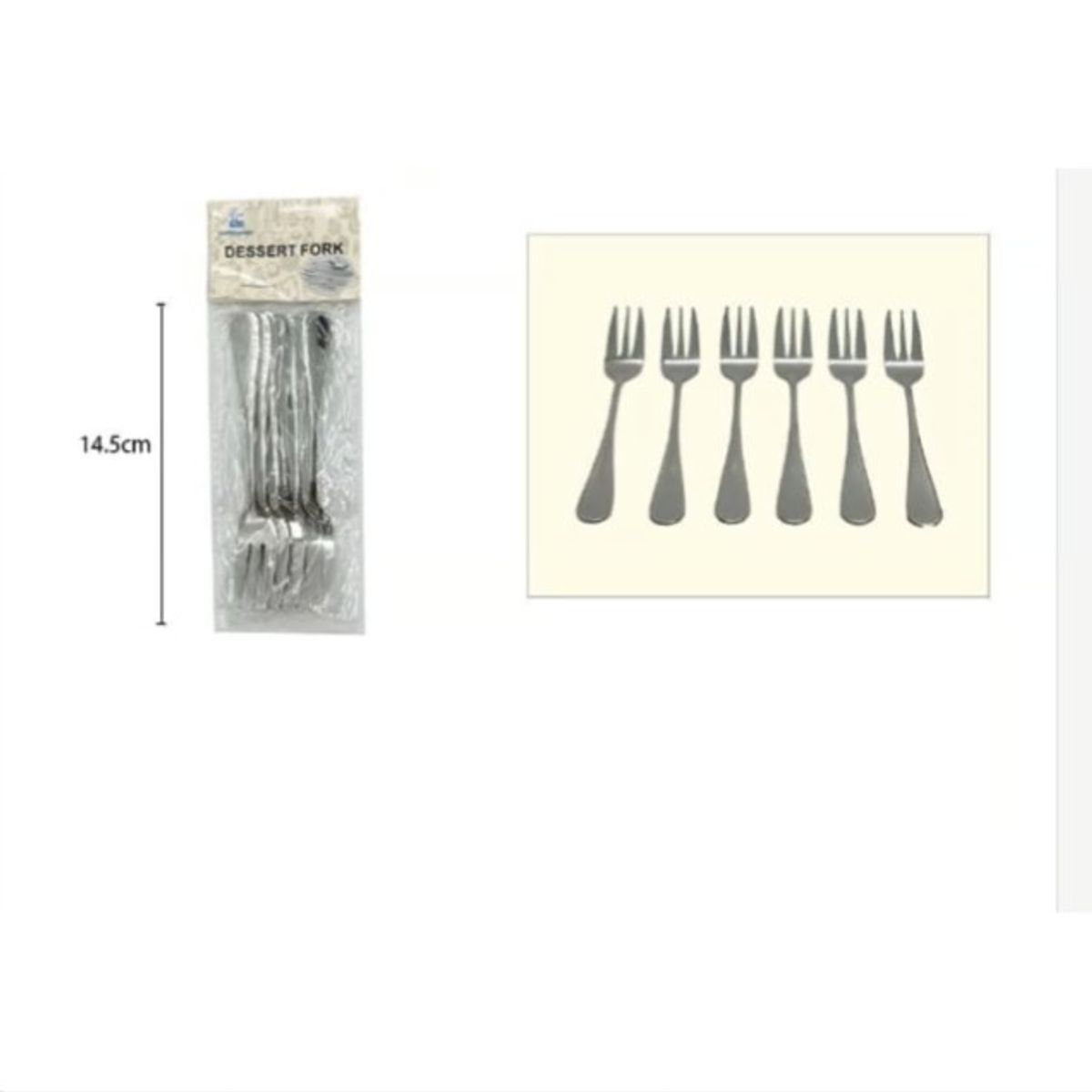 GENERICO - Tenedor De Acero Inoxidable 6 Piezas 14Cm