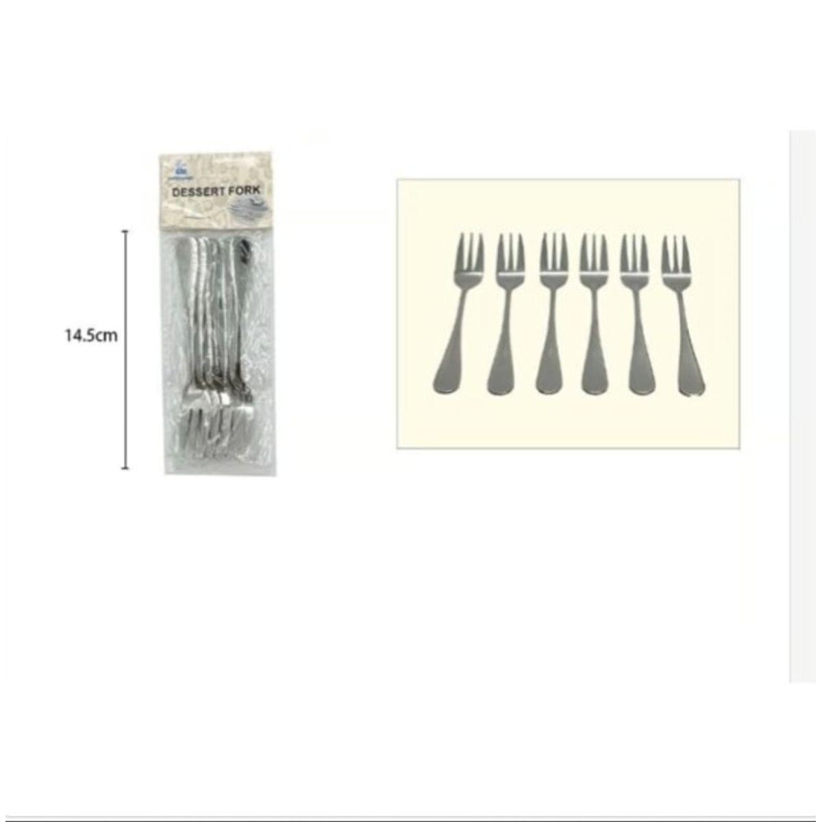 GENERICO - Tenedor De Acero Inoxidable 6 Piezas 14Cm