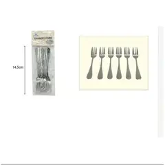 GENERICO - Tenedor De Acero Inoxidable 6 Piezas 14Cm