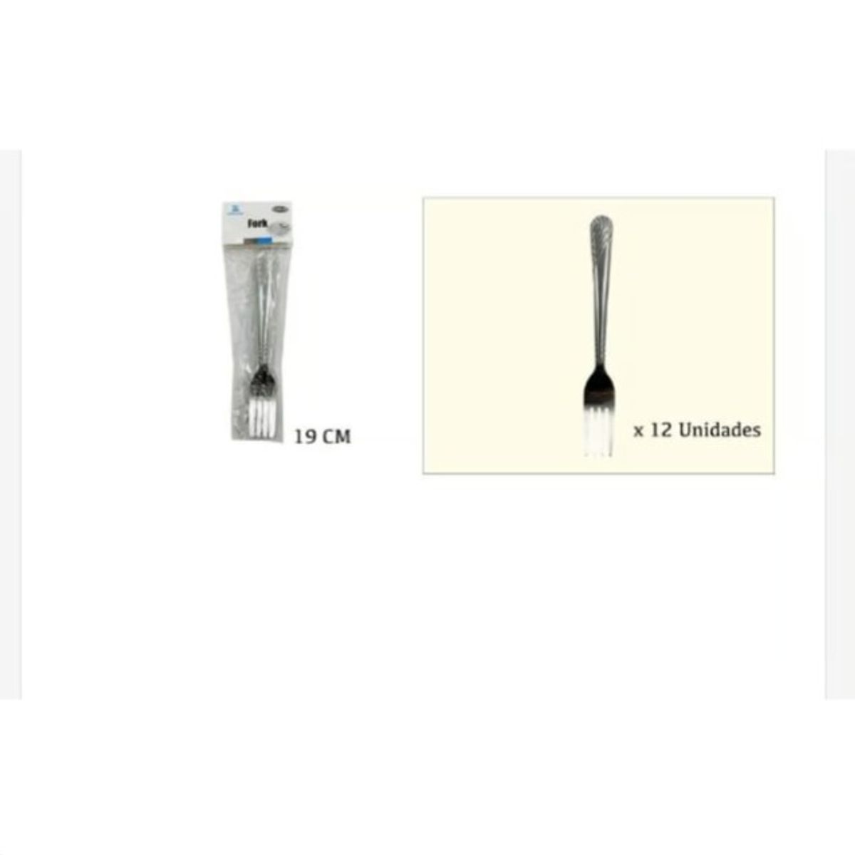 GENERICO - Cubiertos Acero Inoxidable 12 Piezas 19 Cm
