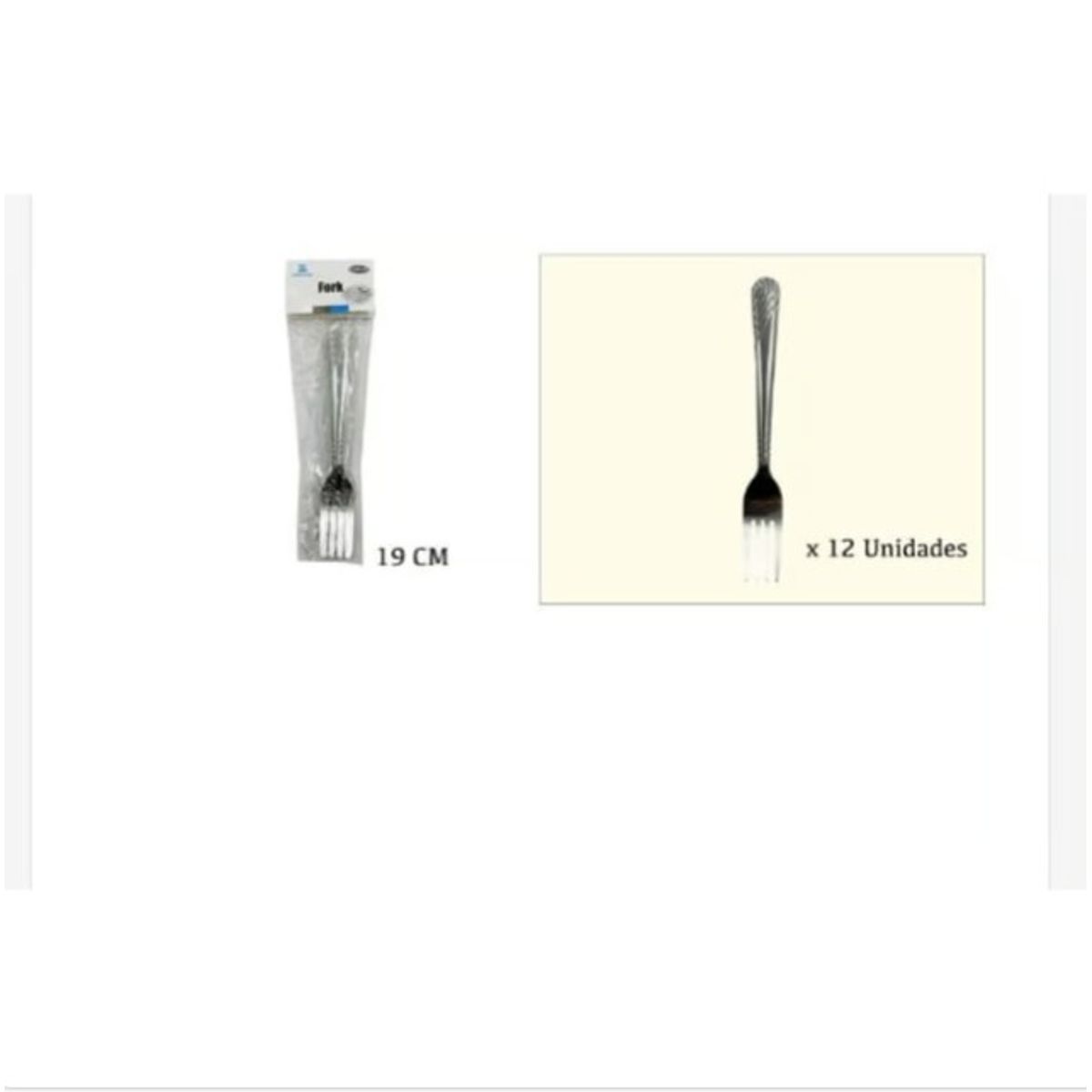 GENERICO - Cubiertos Acero Inoxidable 12 Piezas 19 Cm