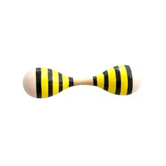 OEM - Maraca Doble de Madera Sonajera Niños Abejita 55503