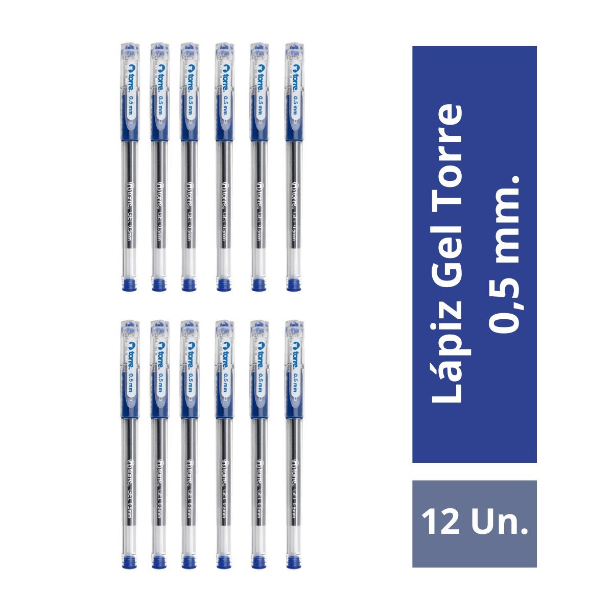 TORRE - Torre Lápiz Gel 0,5mm Azul x12ud