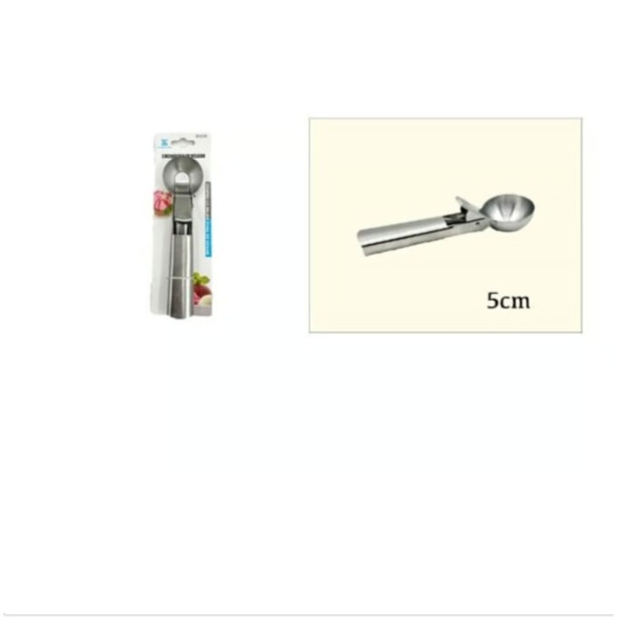 GENERICO - Cuchara De Helado De 5Cm Acero Inoxidable