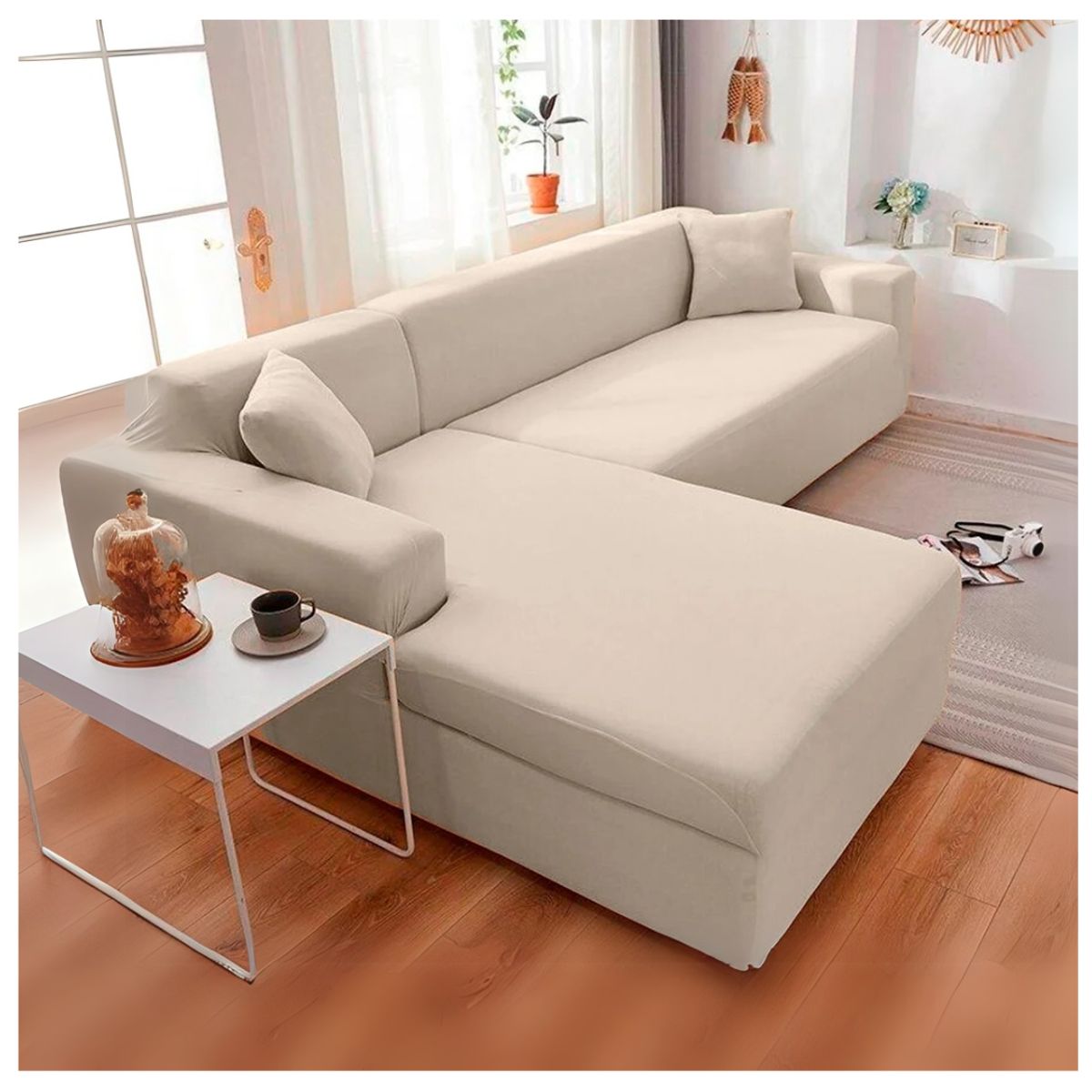 GENERICO - Fundas Cubre Sillon Tipo L 4 +4 Cuerpos Elasticadas Ajustables