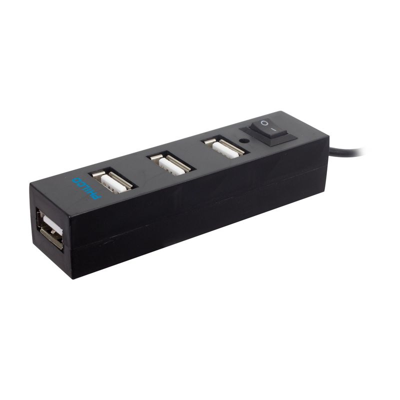 PHILCO - HUB USB 20 4 PUERTOS NEGRO