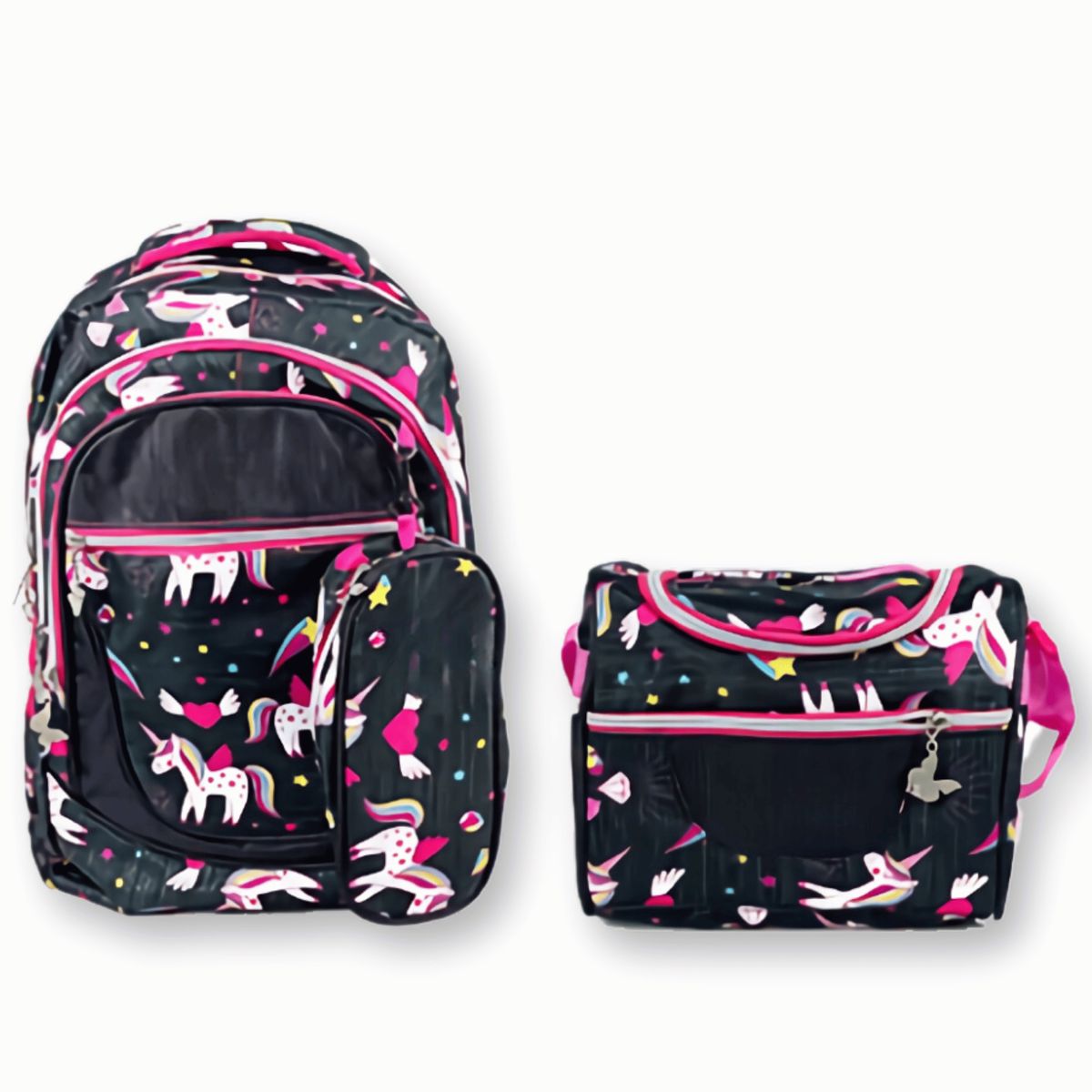 UTILISIMO - Pack Mochila Lonchera Y Estuche 45CM Juvenil Y Escolar Unicorns