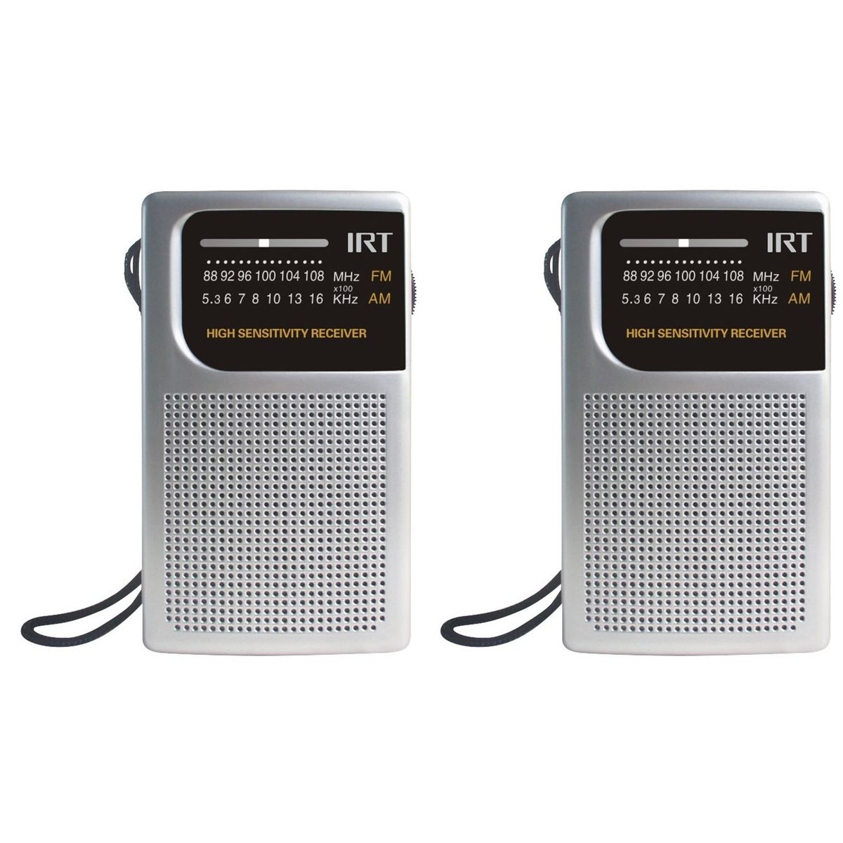 IRT - Radio A Pilas De Bolsillo AmFm Irt Plateada