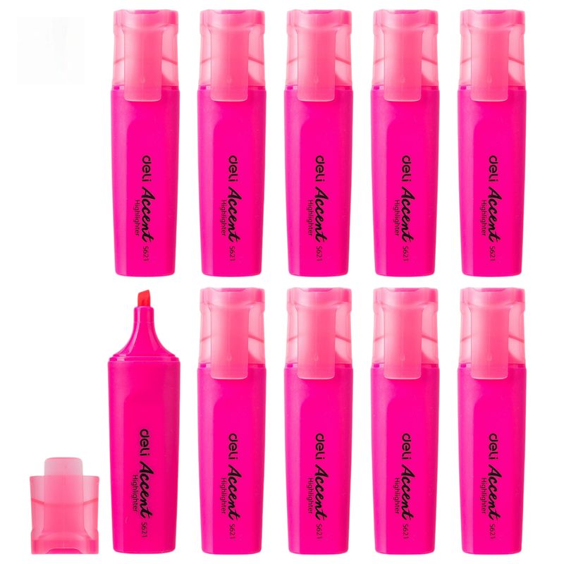 DELI - PACK DE 10 DESTACADORES ROSADO