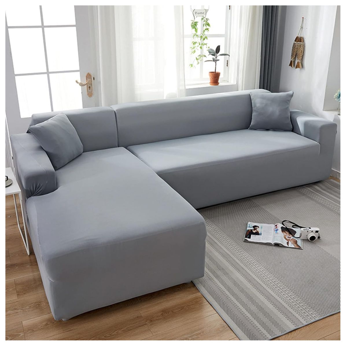 GENERICO - Fundas Cubre Sillon Tipo L 3 +3 Cuerpos Elasticadas Ajustables
