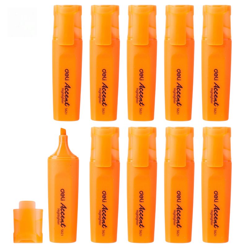 DELI - PACK DE 10 DESTACADORES NARANJA