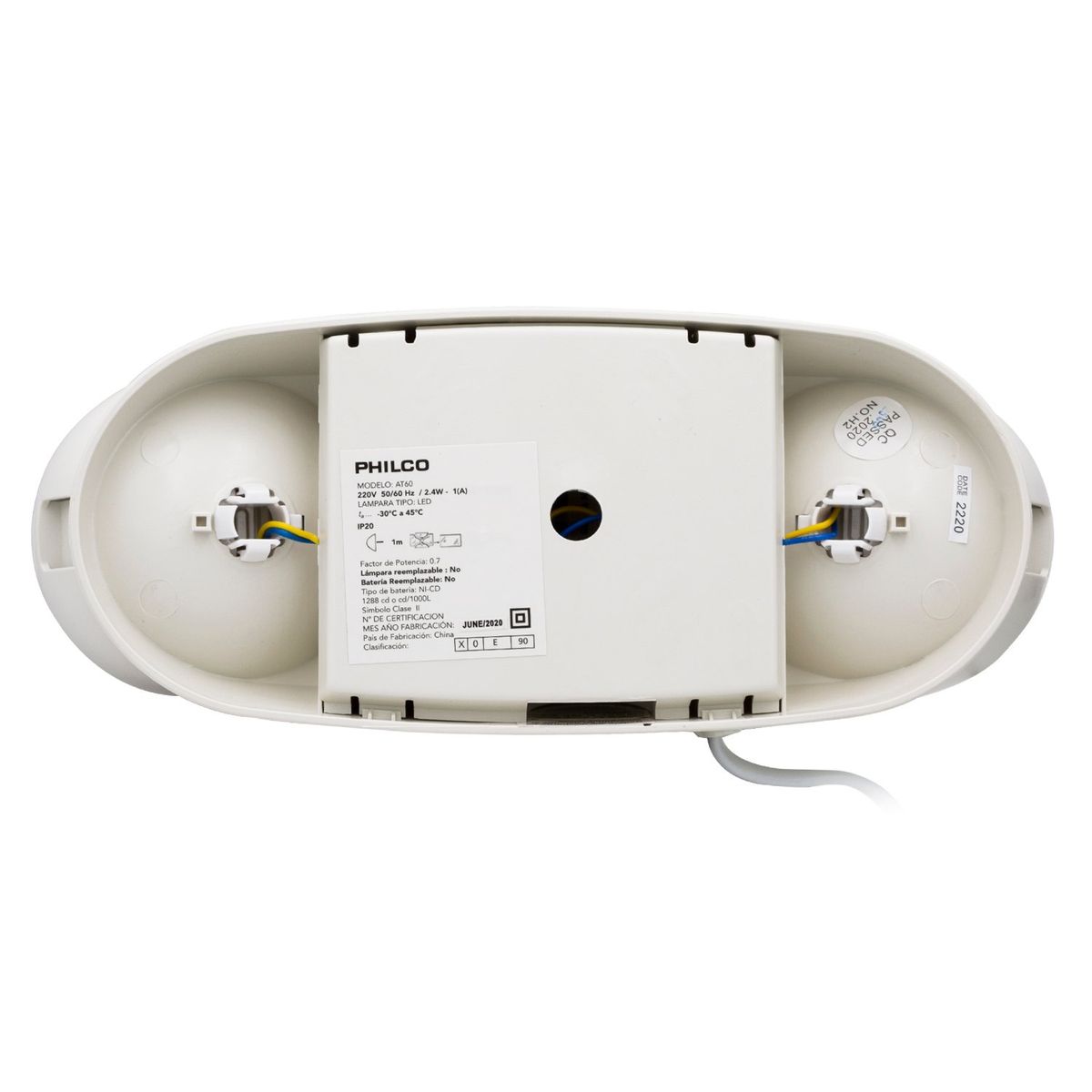 PHILCO - Lámpara De Emergencia Philco At60 Led 2.4w 220v Blanco