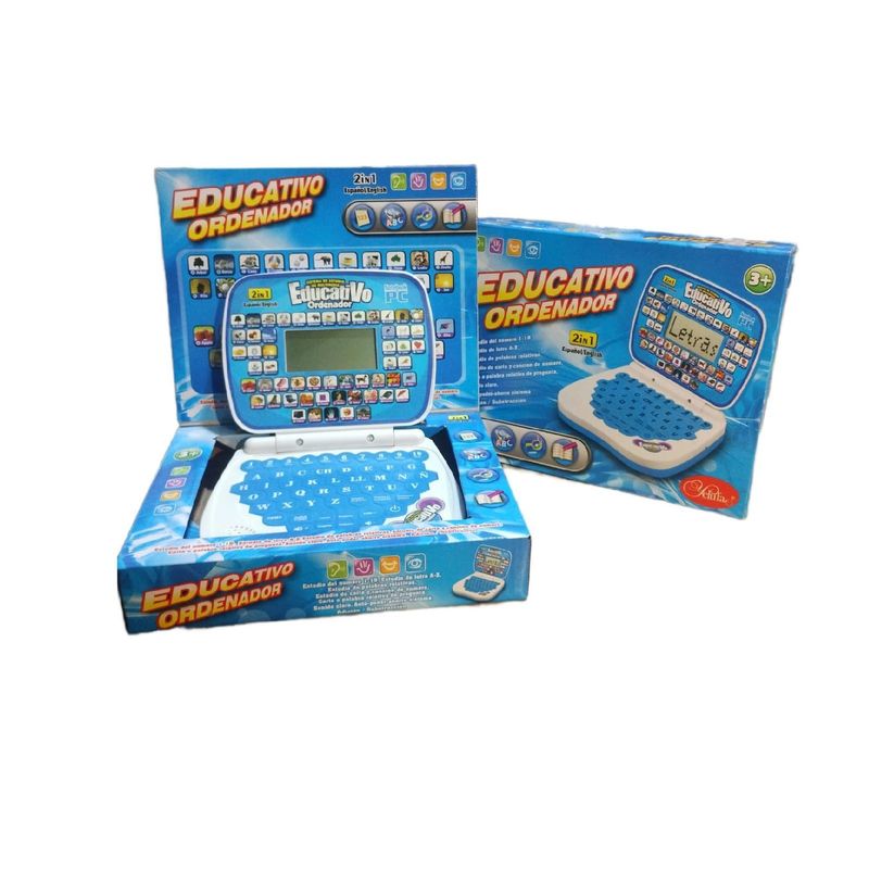 GENERICO - Mini computador Para Niños Pc Educativo color celeste