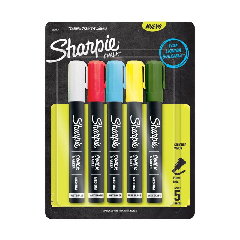 SHARPIE - 5 Marcadores Tiza Liquida Sharpie Chalk Colores Surtidos