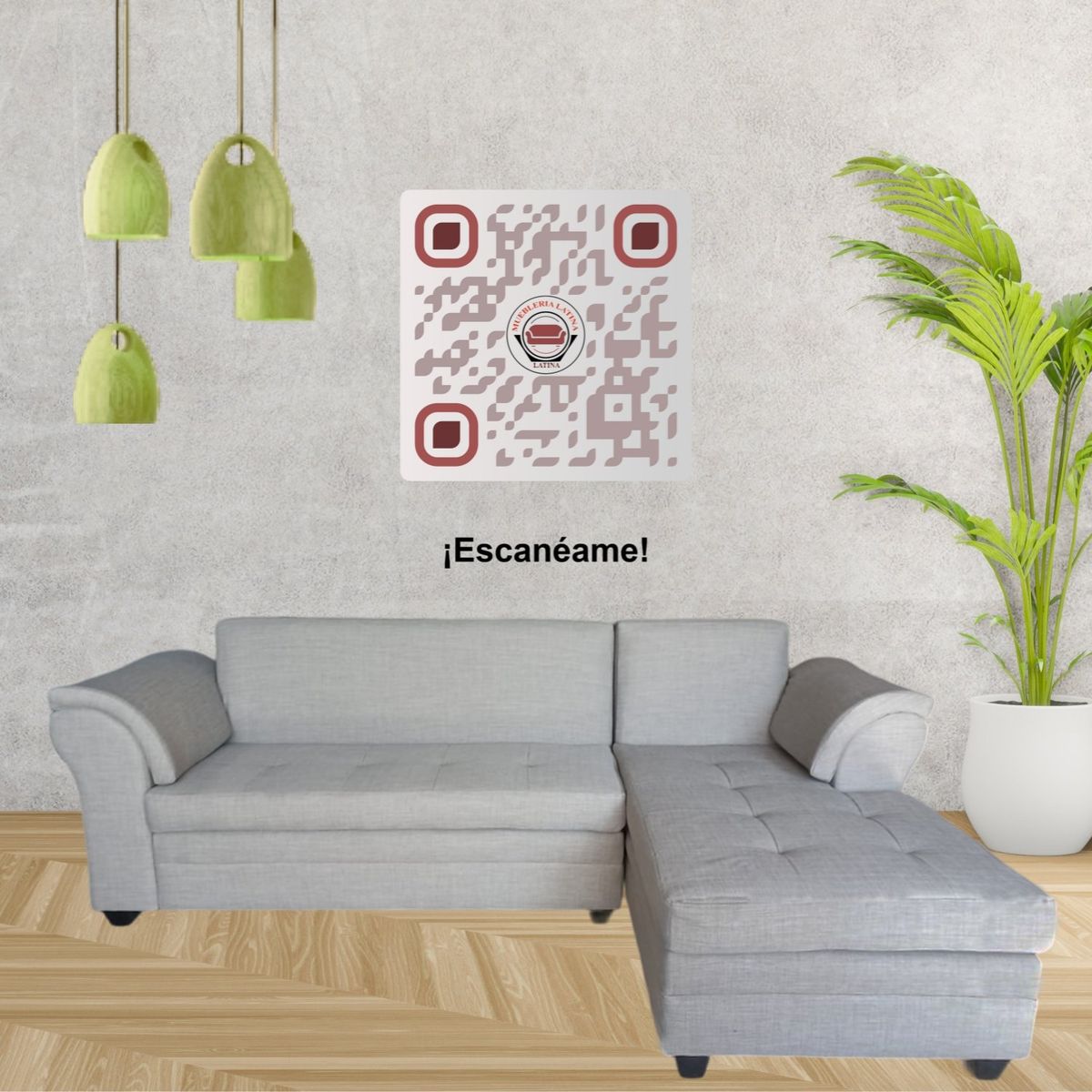 MUEBLERIA LATINA - ML SECCIONAL LINO MUSTANG CHICO DERECHO GRIS CLARO.