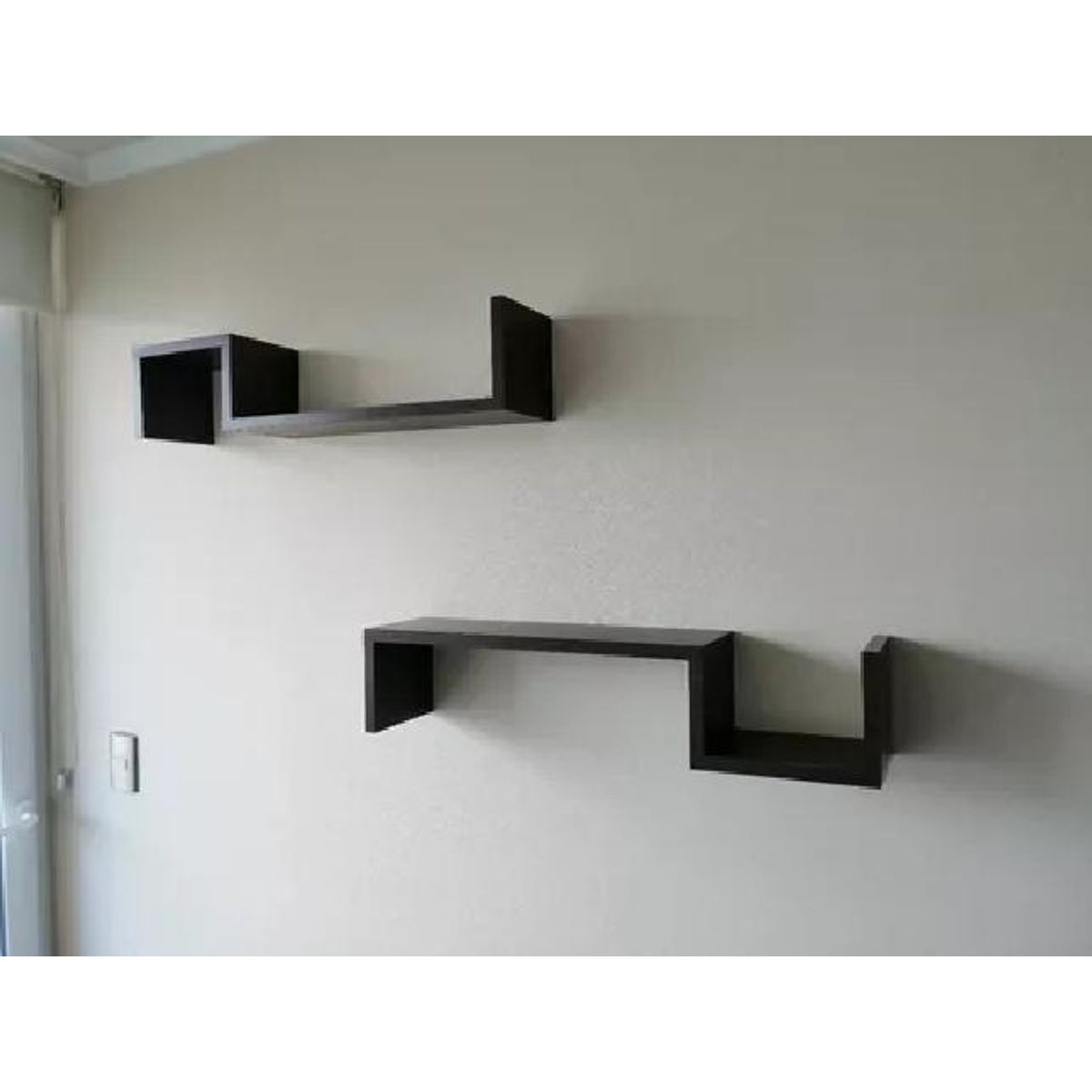 GENERICO - Repisas Flotantes Modernas Modelo 5 Set de 2 Repisas Negro