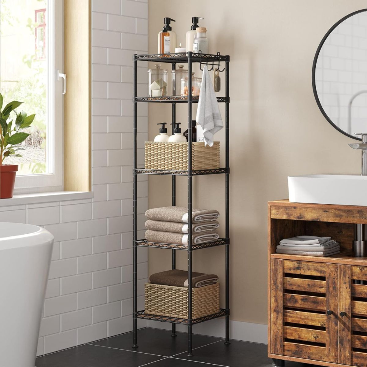 SPACEZAT - Estanteria Organizador Baño Cociña Ajustable 5 Niveles Taby