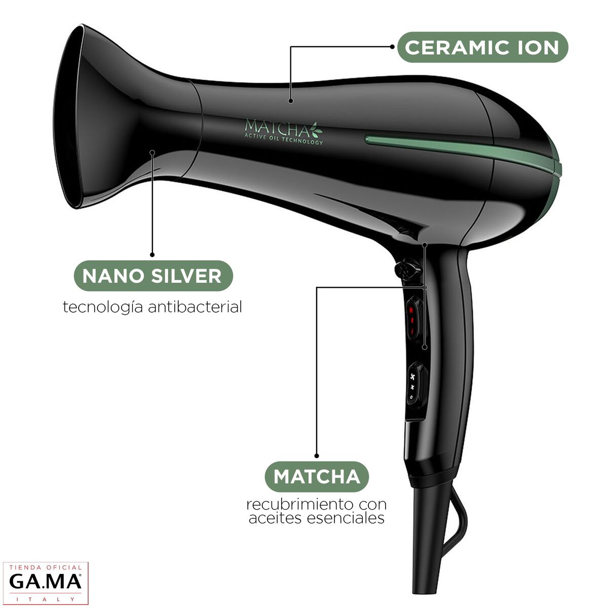 GAMA - Secador De Pelo Gama Bora DW Matcha Active Oil