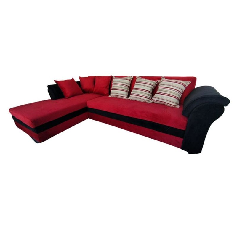 MUEBLERIA LATINA - ML SECCIONAL FELPA  MUSTANG GRANDE IZQUIERDO BURDEO  BRAZO FELPA NEGRO