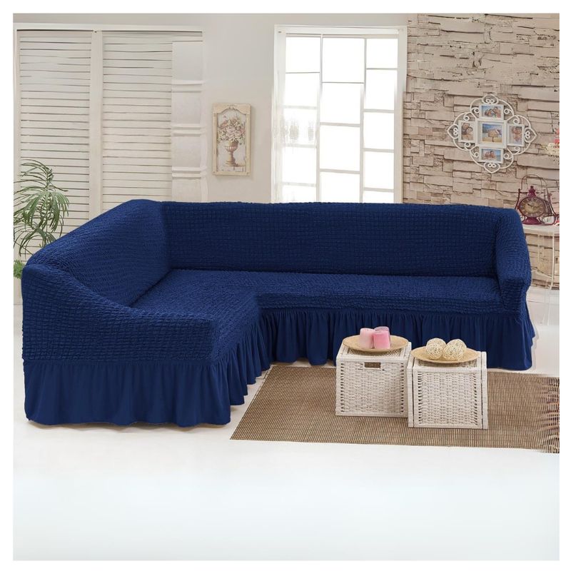 GENERICO - Funda Cubre Sillón Sofá Turco Tipo L Elastizada Cuadrille