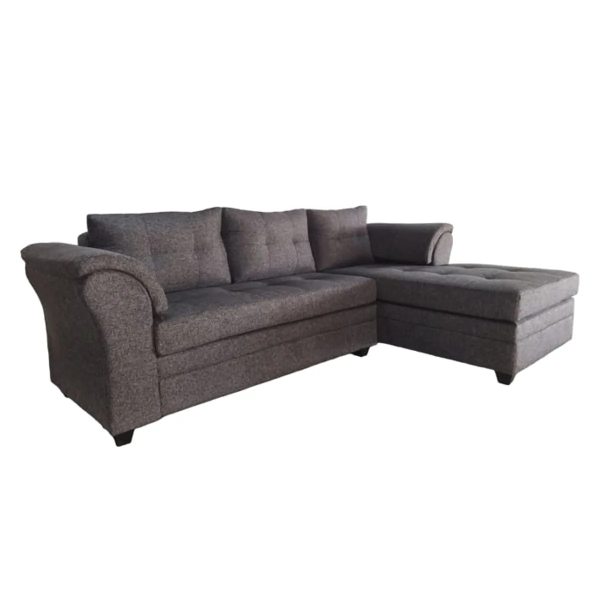 MUEBLERIA LATINA - ML SECCIONAL LINO MUSTANG INCORPORADO CHICO DERECHO GRIS OSCURO