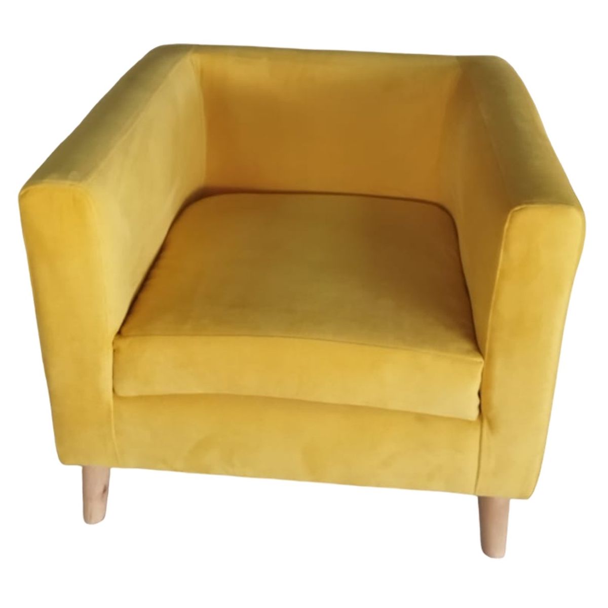 MUEBLERIA LATINA - ML PACK 2 POLTRONA  BORLANGE CUBO FELPA AMARILLO