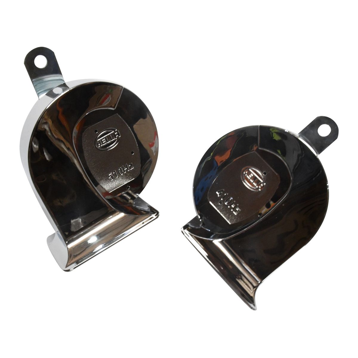 HELLA - Bocina Tipo Caracol Cromado Tono Alto / Bajo 12 Volts