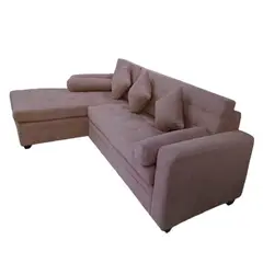 MUEBLERIA LATINA - ML SECCIONAL LINO LATINA IZQUIERDO ROSADO BRONCE