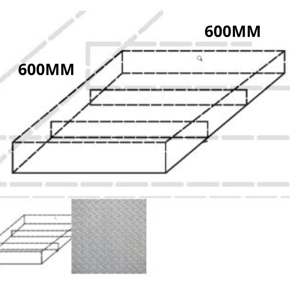 GENERICO - TAPA DE CAMARA 60 X 60 X 6MM FABRICACION HIERRO DIAMANTADO