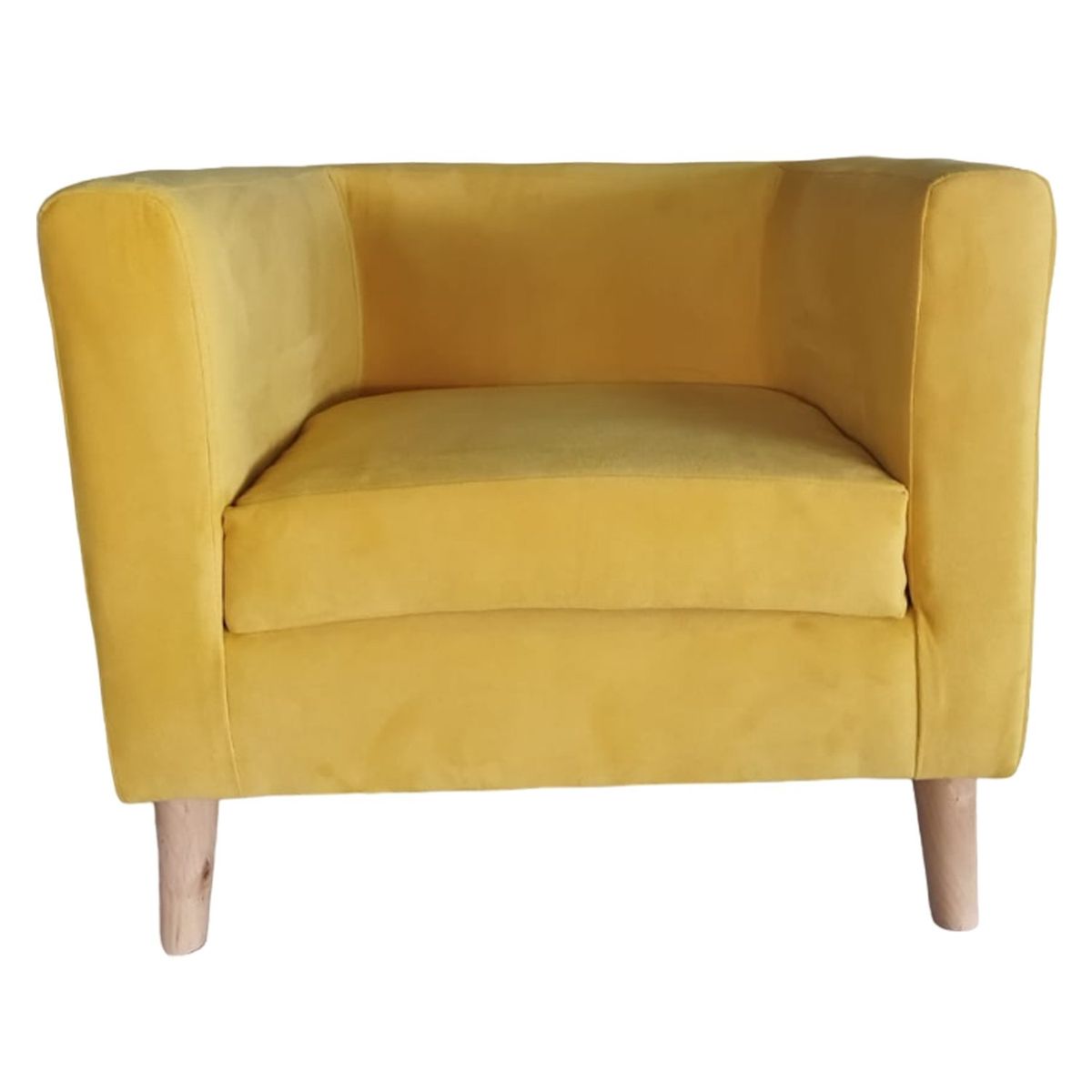 MUEBLERIA LATINA - ML POLTRONA BORLANGE CUBO FELPA AMARILLO