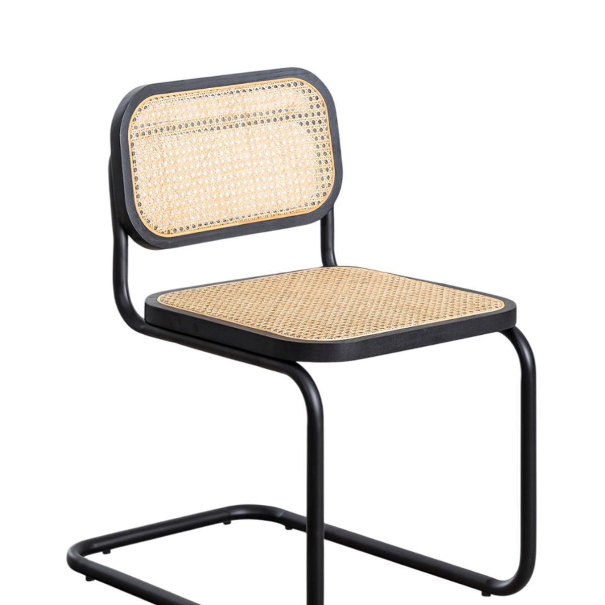 MOBOI - Silla Breuer Negra Madera y Ratán