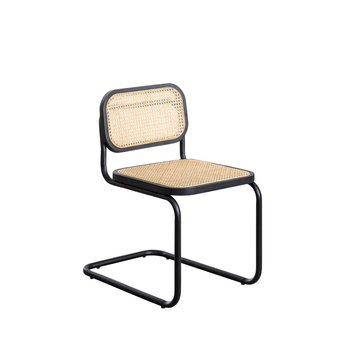 MOBOI - Silla Breuer Negra Madera y Ratán