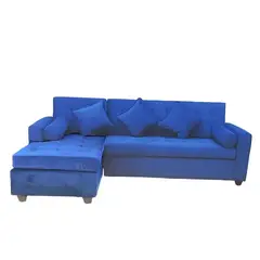 MUEBLERIA LATINA - ML SECCIONAL FELPA LATINA IZQUIERDO AZUL