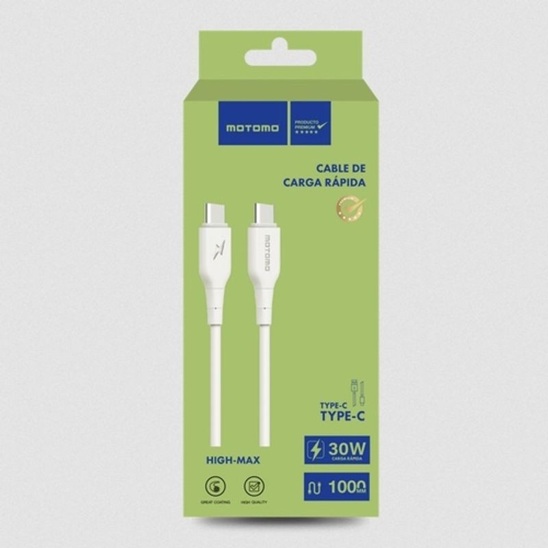 MOTOMO - Cable Motomo Mo-Max Tipo C a Tipo C 30W