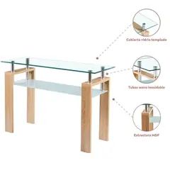 KLIK - Mesa de arrimo Rectangular de vidrio