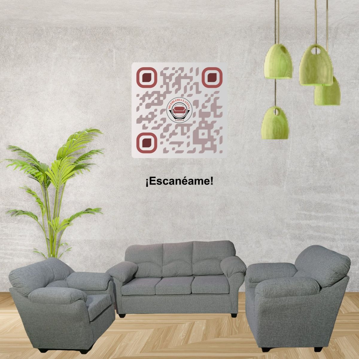 MUEBLERIA LATINA - ML LIVING LINO DECO-3-1-1 GRIS CLARO