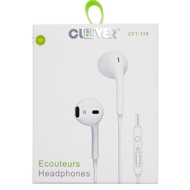 CLOVER - Audífonos para celular Clover Manos Libres CFT-110 35mm Blanco