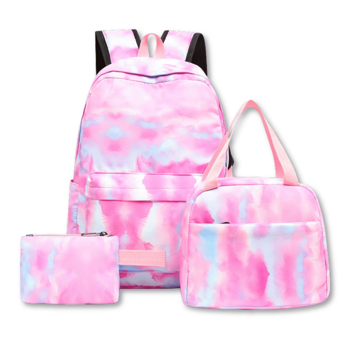 UTILISIMO - Pack Mochila Lonchera Estuche 43cm Juvenil y Escolar Light Pink