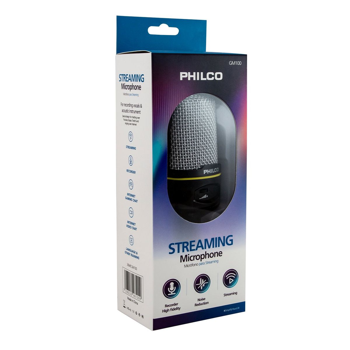 PHILCO - MICROFONO CONDENSADOR GAMER/STREAMER C/TRIPODE